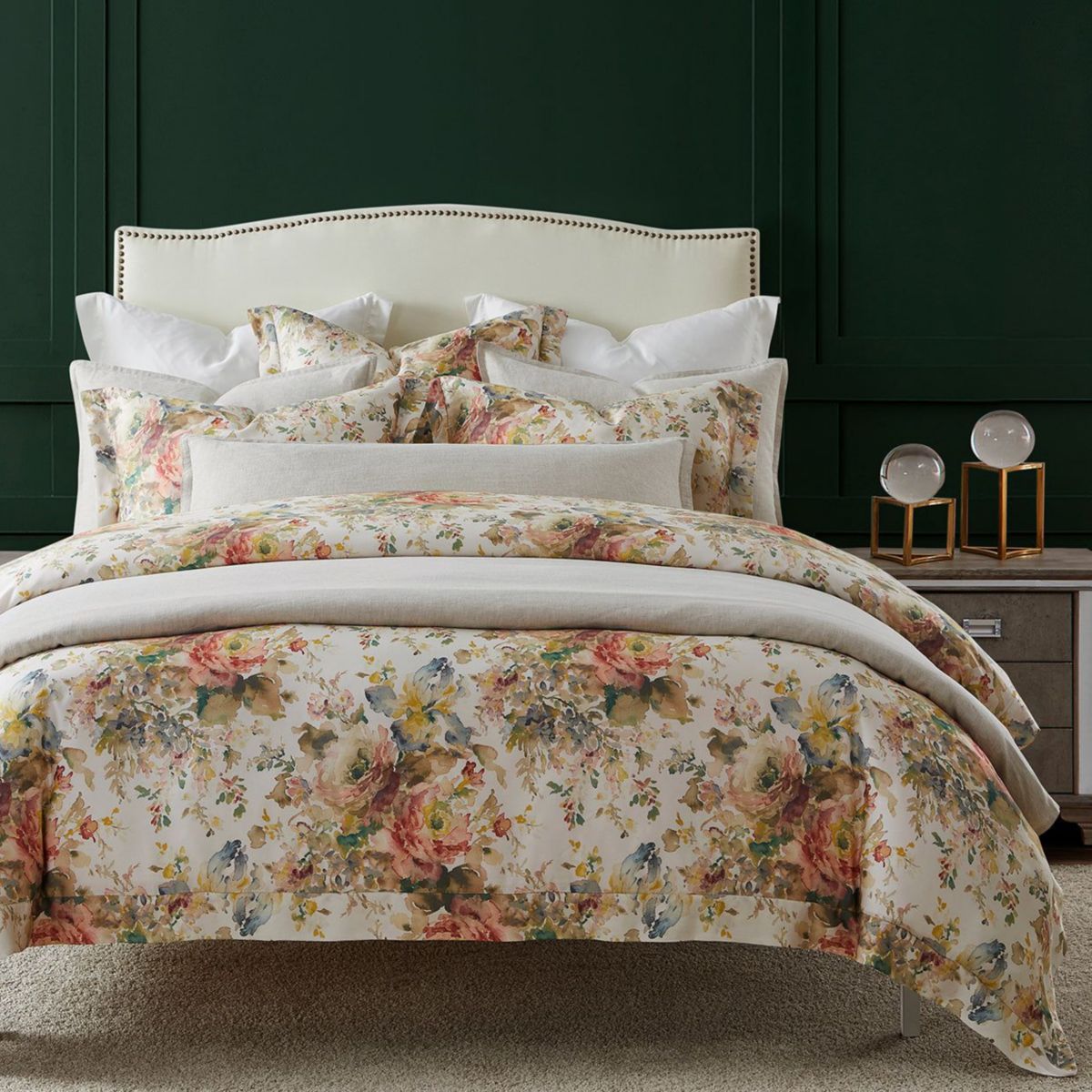 Jardin Lyocell Watercolor Floral Comforter Set, 3-Piece