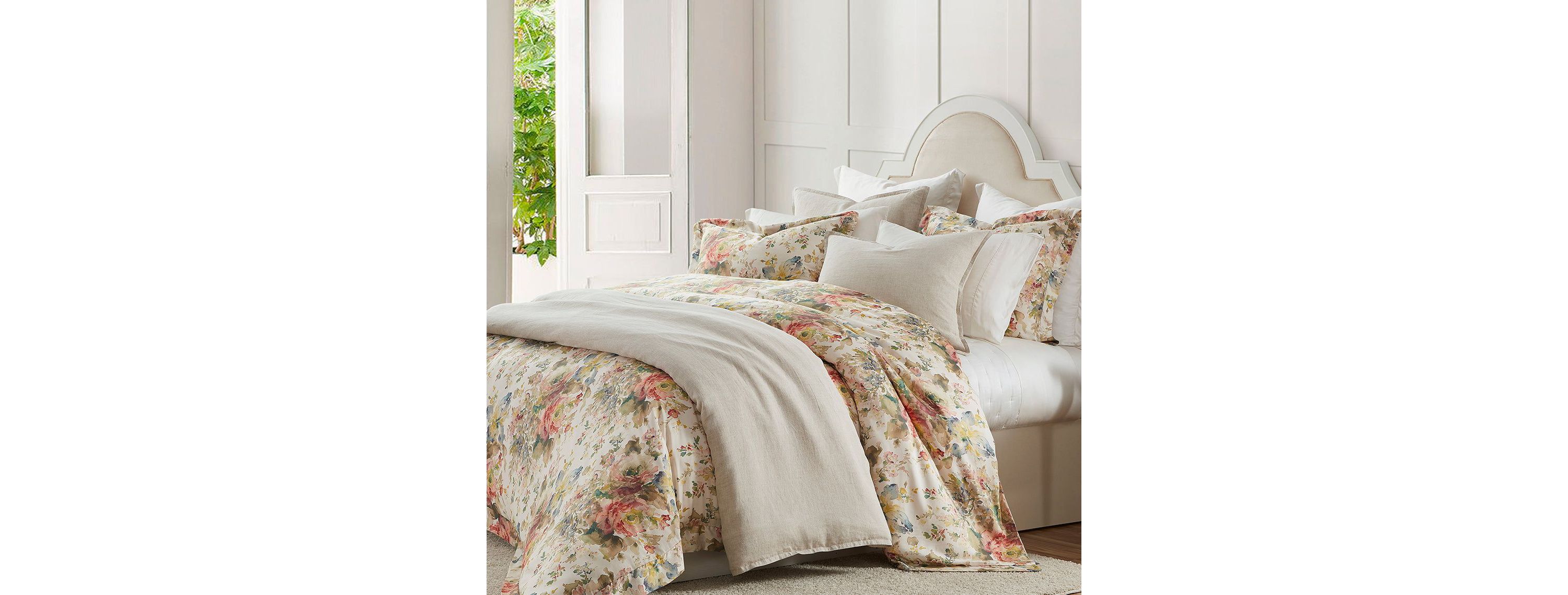 Jardin Lyocell Watercolor Floral Comforter Set, 3-Piece