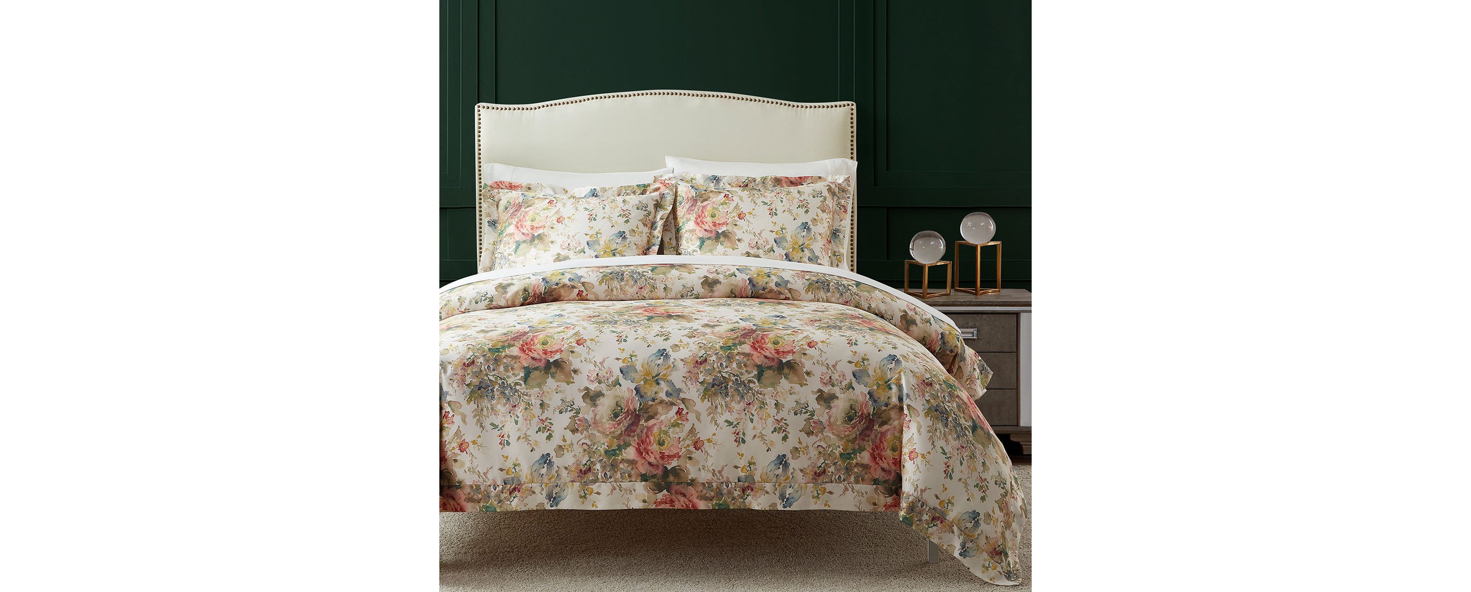 Jardin Lyocell Watercolor Floral Comforter Set, 3-Piece