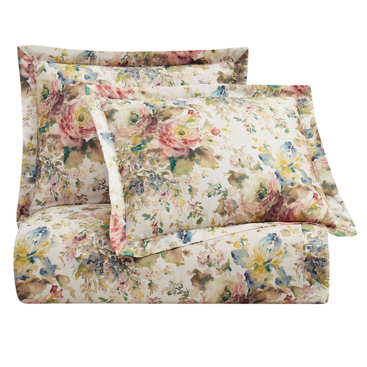Jardin Lyocell Watercolor Floral Comforter Set, 3-Piece