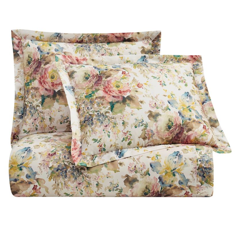 Jardin Lyocell Watercolor Floral Comforter Set, 3-Piece