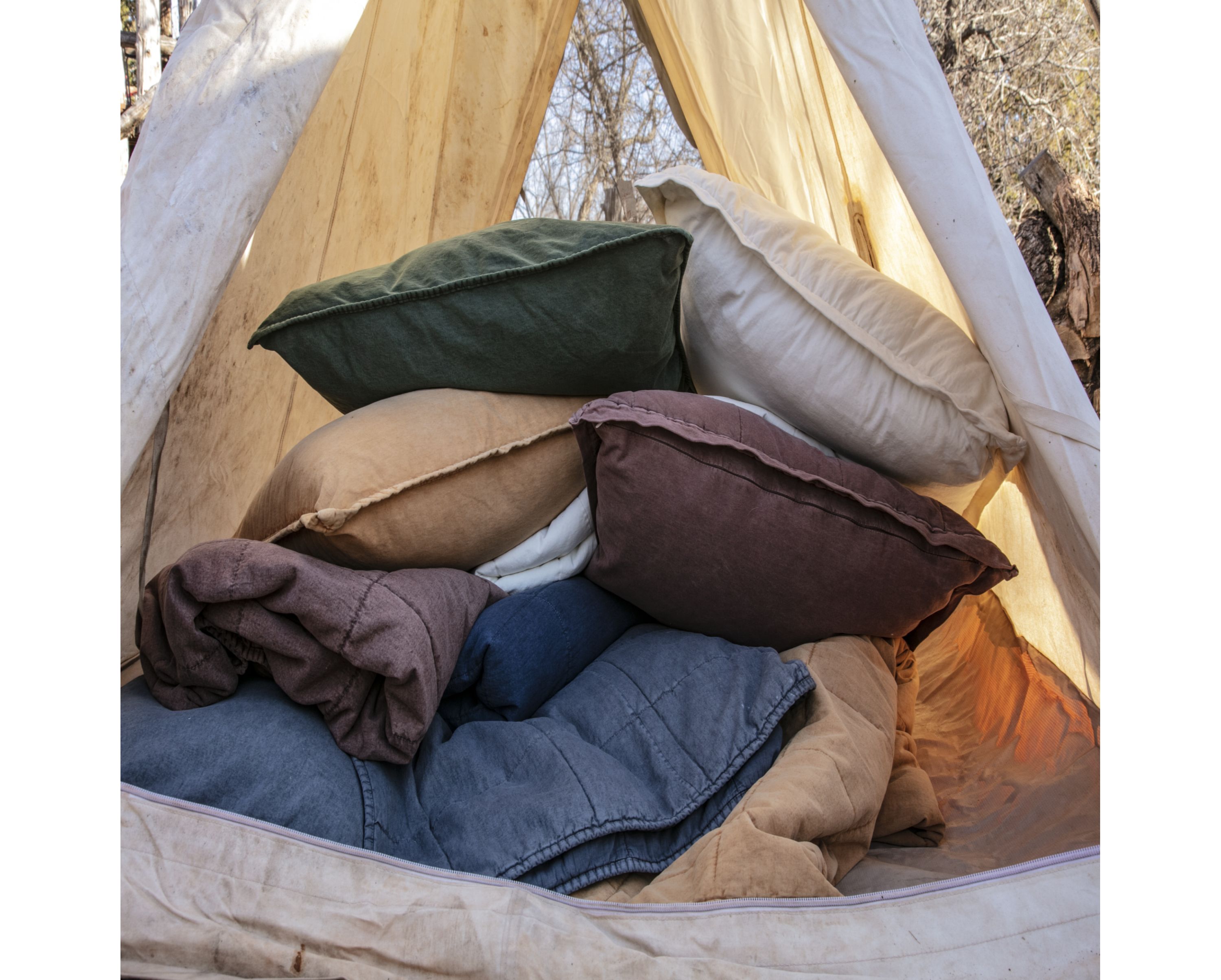 Stonewashed Cotton Canvas Coverlet
