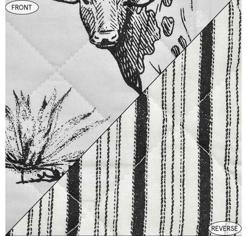 Ranch Life Western Toile Reversible Quilt Set, 3-Piece