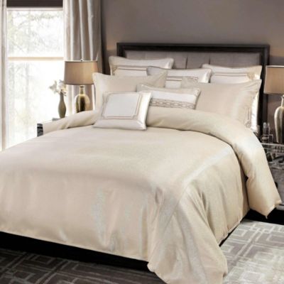 HiEnd Accents Marilyn Modern Bubble Metallic Jacquard Comforter Set, 3-Piece, Gold, Daybed