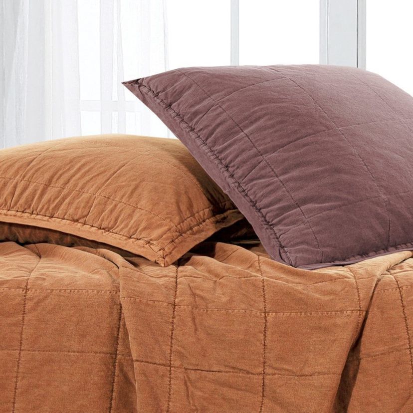 Stonewashed Cotton Canvas Euro Sham, 27" x 27"