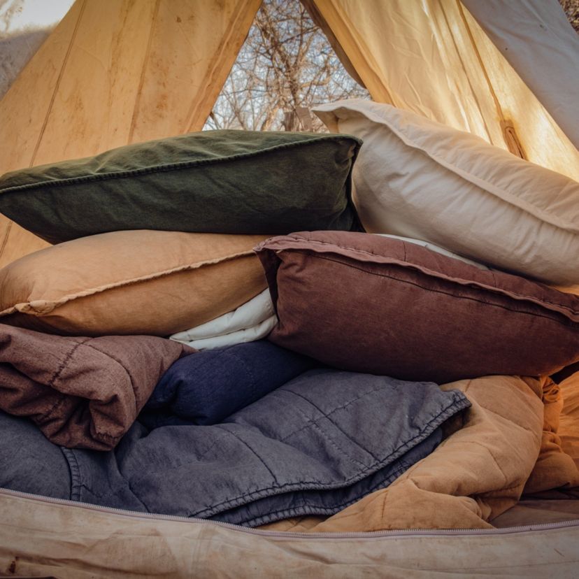 Stonewashed Cotton Canvas Euro Sham, 27" x 27"