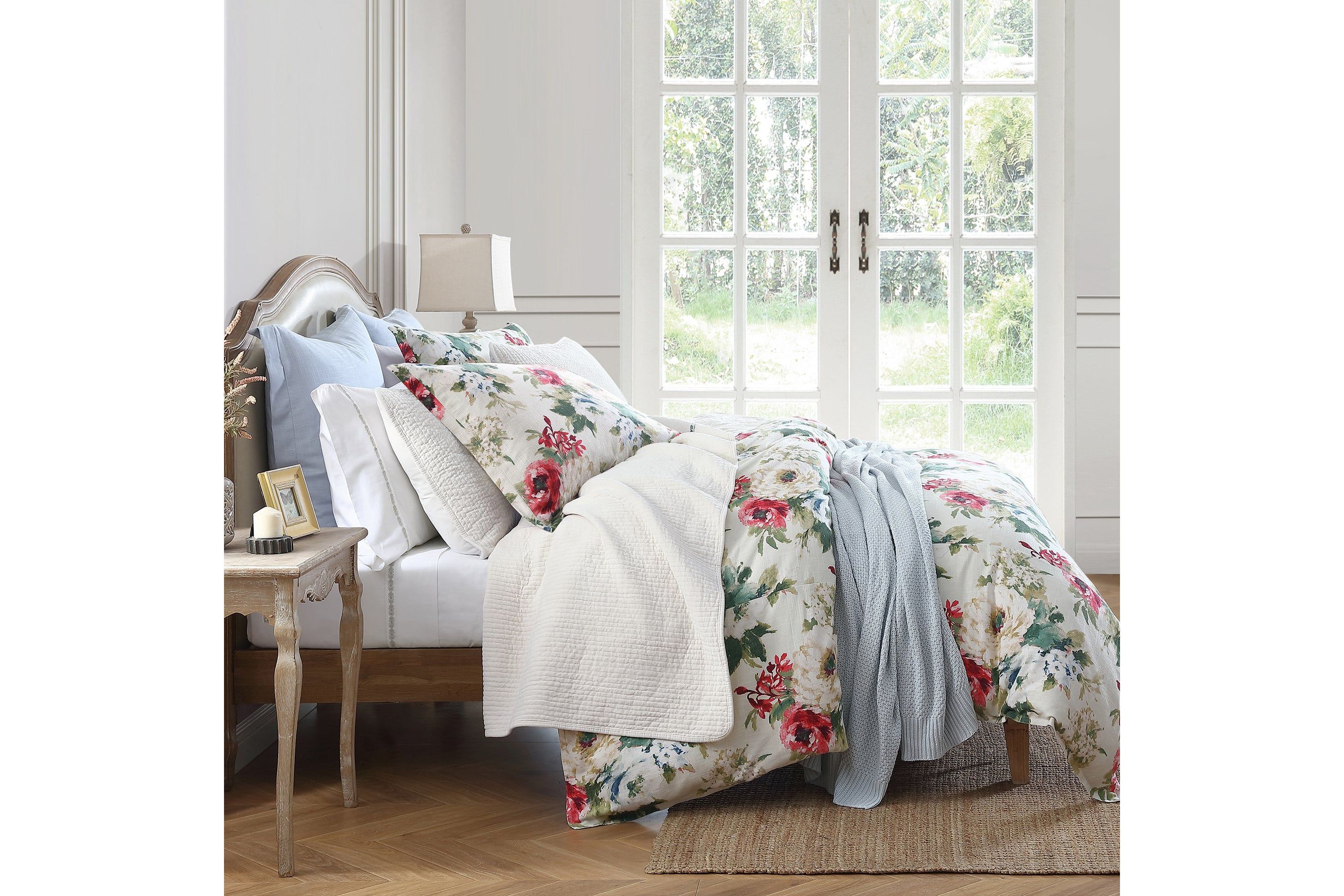 Peony Washed Linen Duvet Cover Set