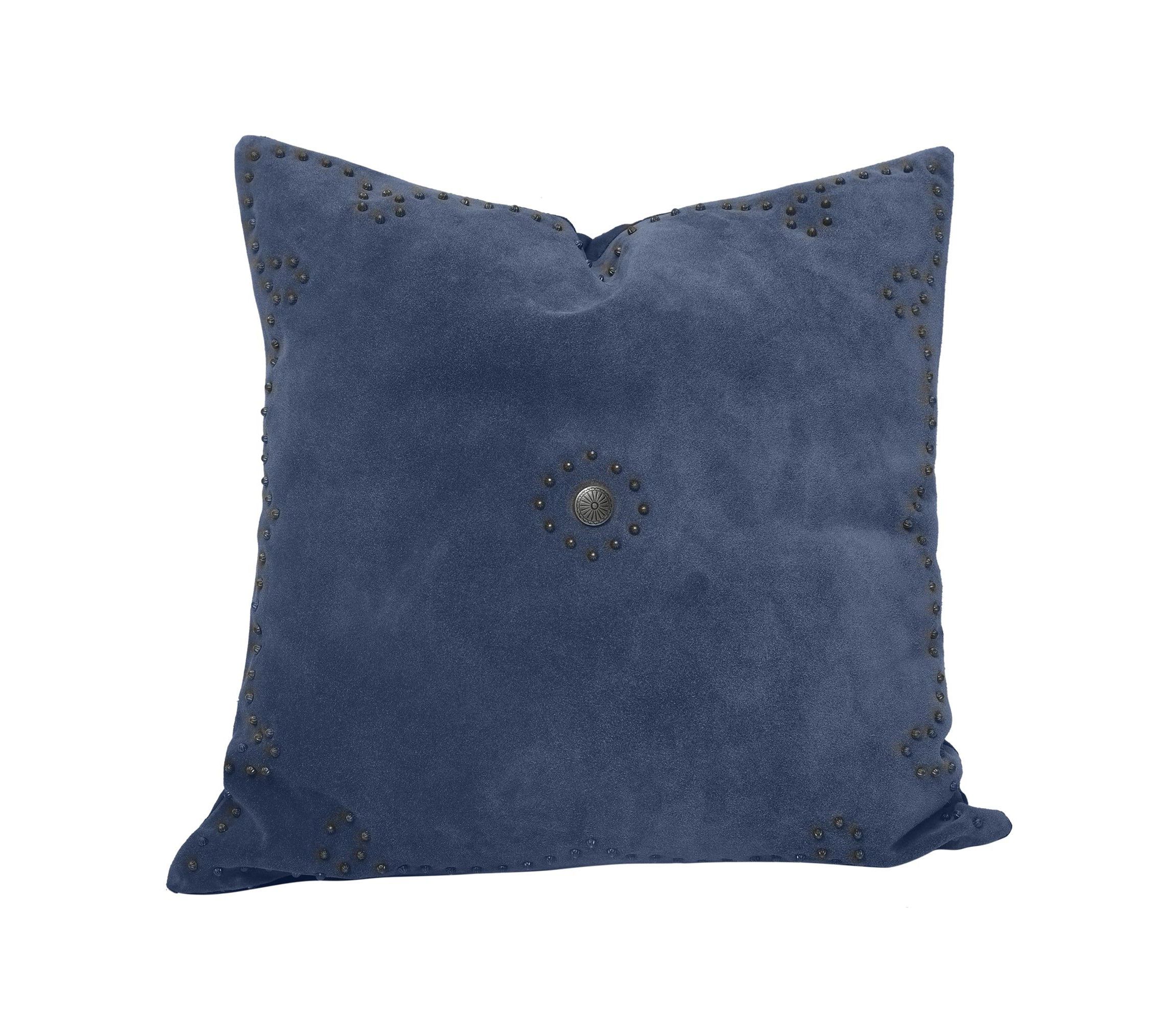 Western Suede Antique Silver Concho & Studded Pillow