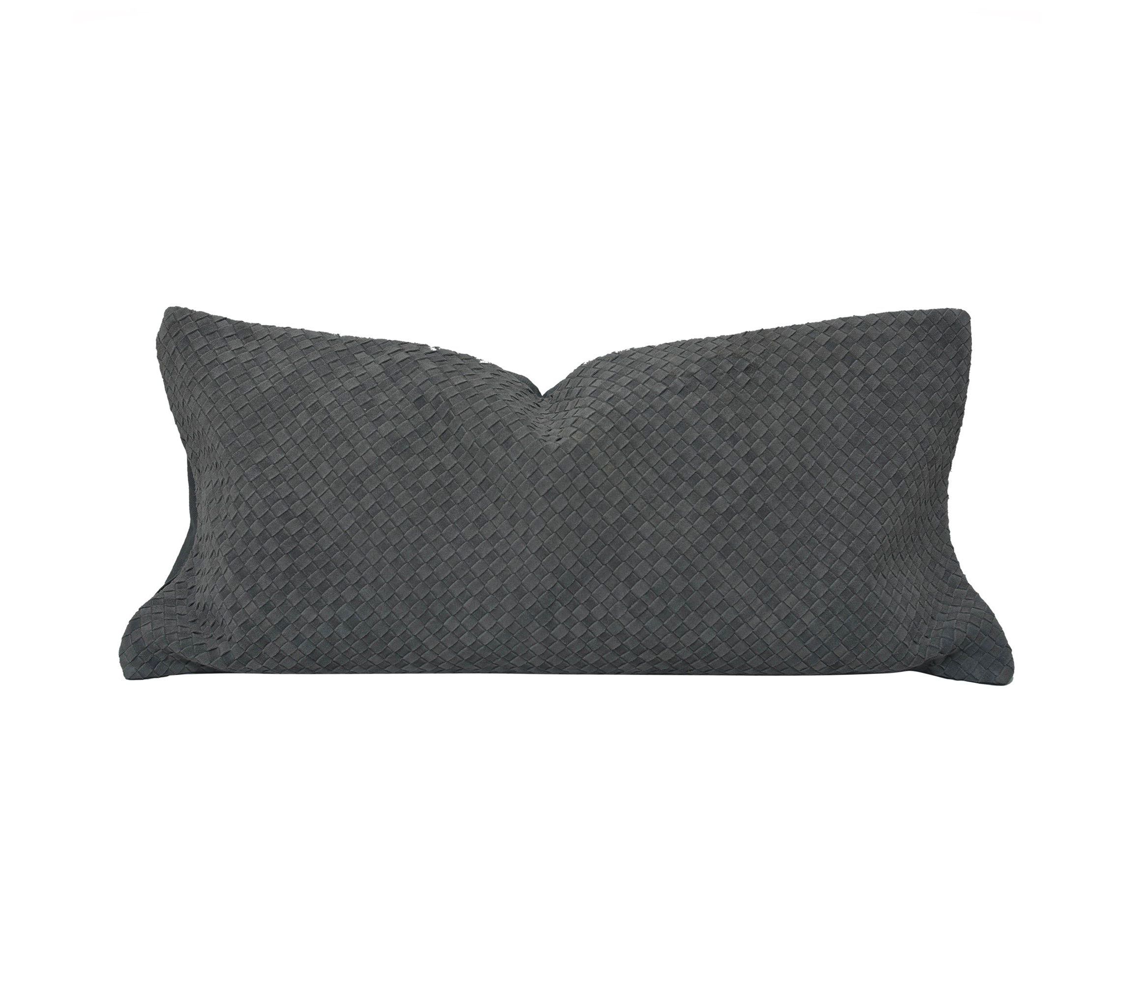 Woven Suede Lumbar Pillow