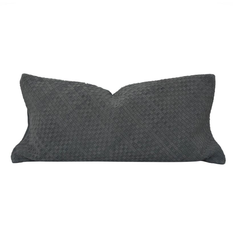Woven Suede Lumbar Pillow