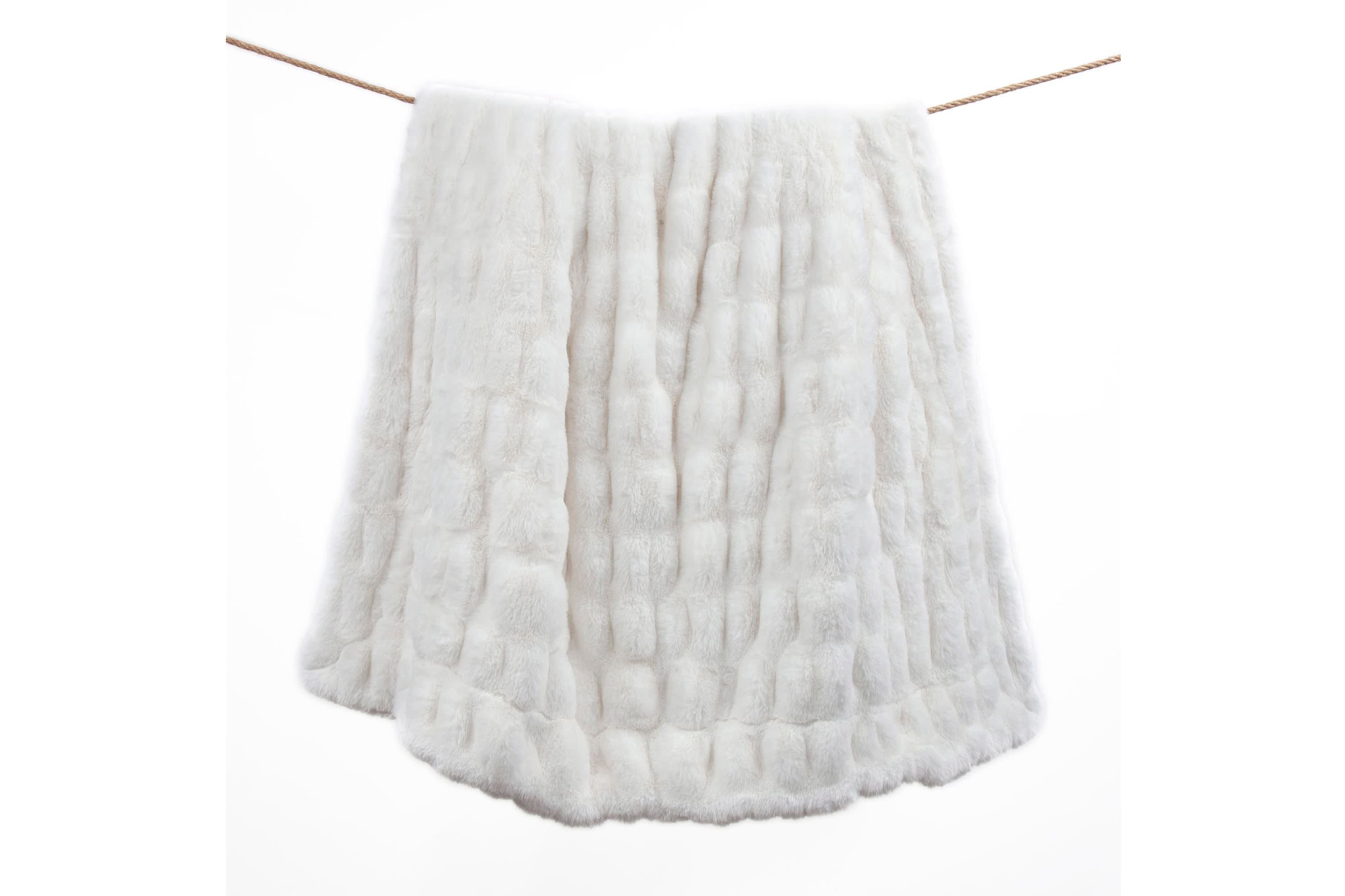 Ruched Rabbit Double-Sided Throw