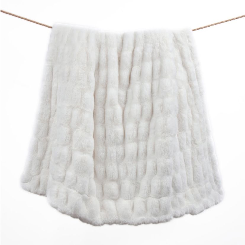 Ruched Rabbit Double-Sided Throw