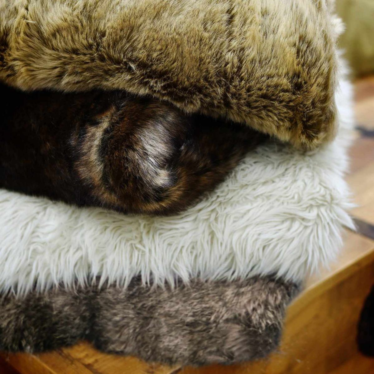 Faux Wolf Fur Oversized Throw Blanket