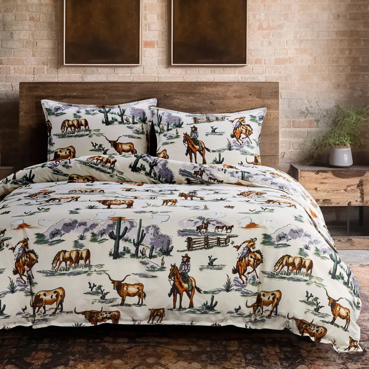 Ranch Life Reversible Comforter Set, 3-Piece