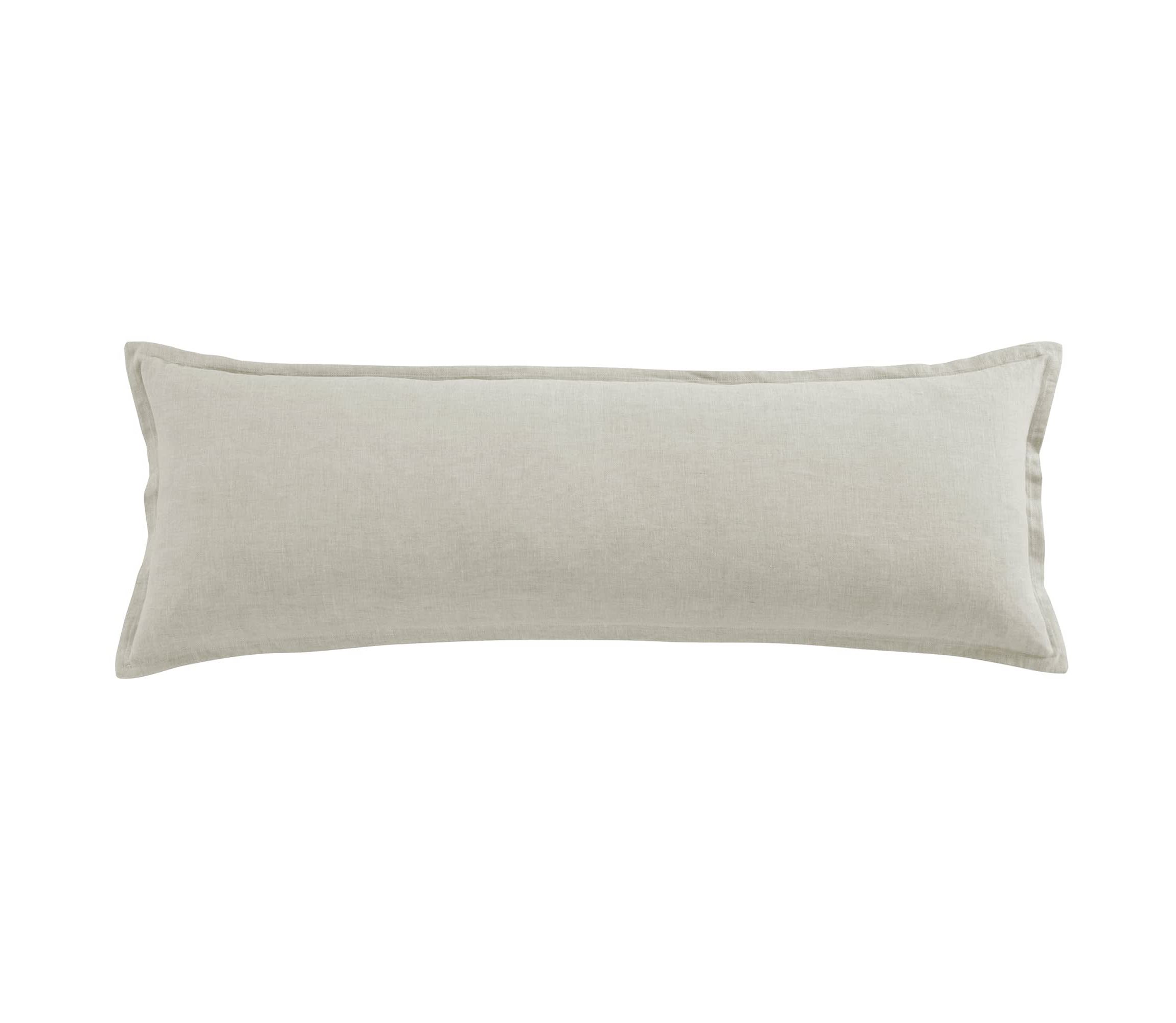 100% French Flax Linen Long Lumbar Pillow, 14" x 42"