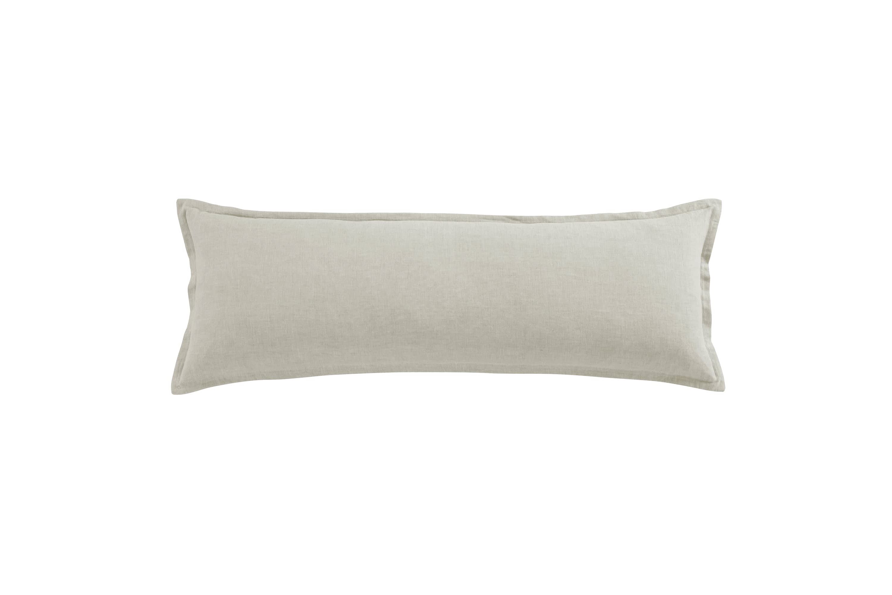 100% French Flax Linen Long Lumbar Pillow, 14" x 42"