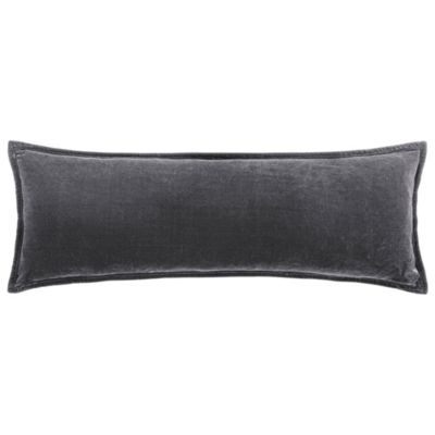 HiEnd Accents Stella Faux Silk Velvet Romantic Western Long Lumbar Pillow, 14"x42"