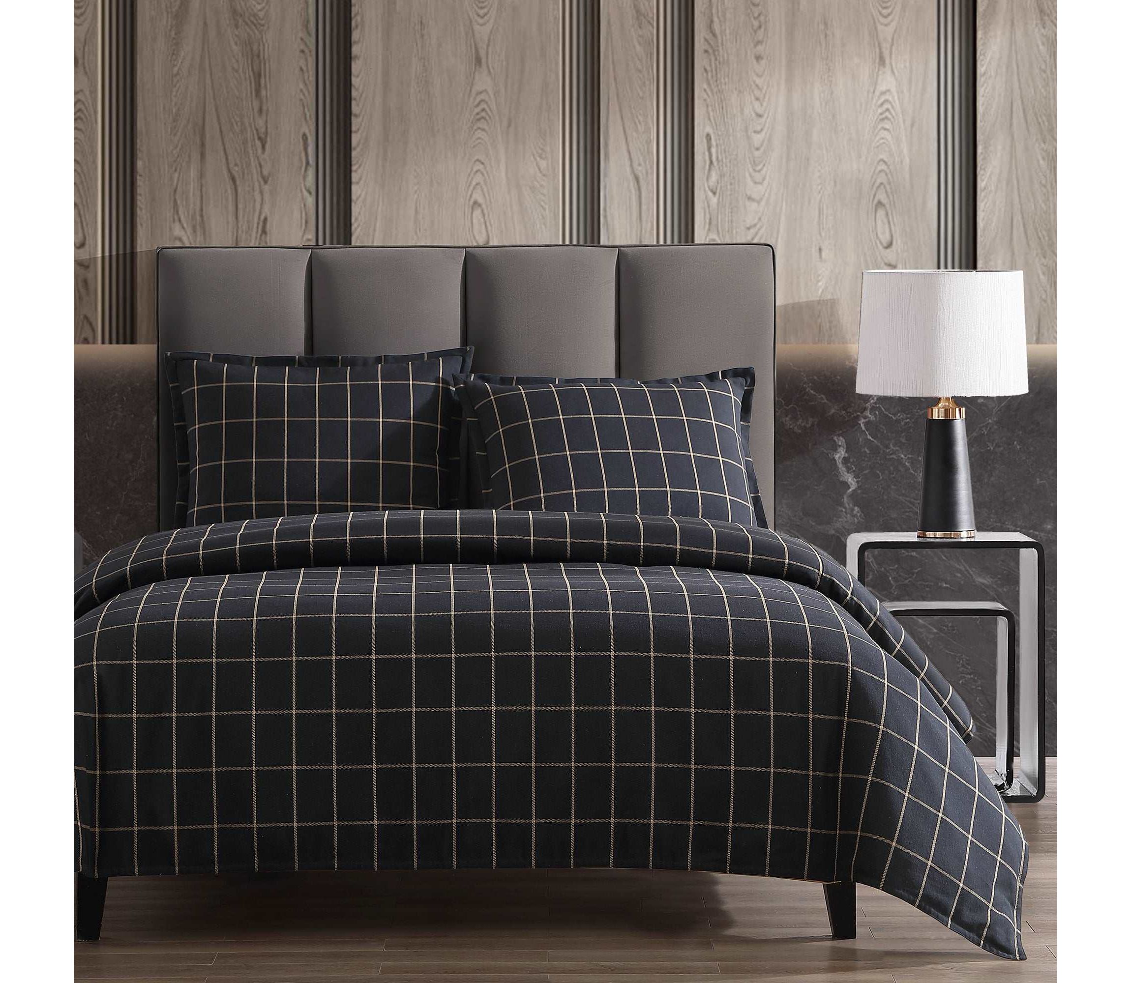 Windowpane Plaid Comforter Set, 3-Piece