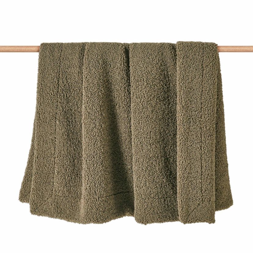 HiEnd Accents Teddy Textured Boucle Plush Throw Blanket