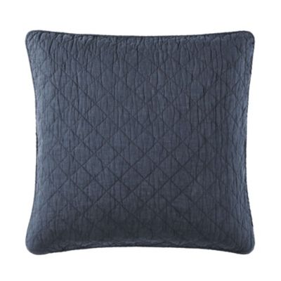 Indigo Hill by HiEnd Accents Cotton Comfort Shabby Chic Lightweight 27x27 inch Euro Sham, Navy Blue