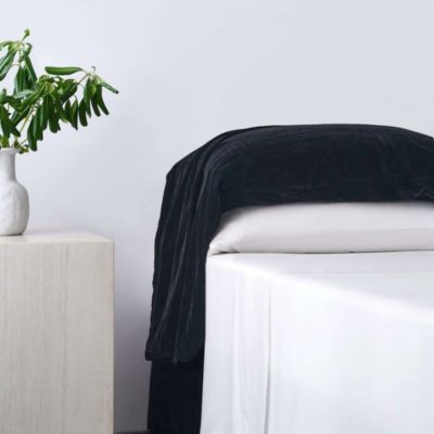 HiEnd Accents Stella Faux Silk Velvet Romantic Western Waterfall 2 Piece Pillowcase Set, Black, Standard
