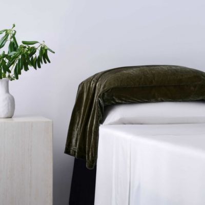 HiEnd Accents Stella Faux Silk Velvet Romantic Western Waterfall 2 Piece Pillowcase Set, Green, Standard
