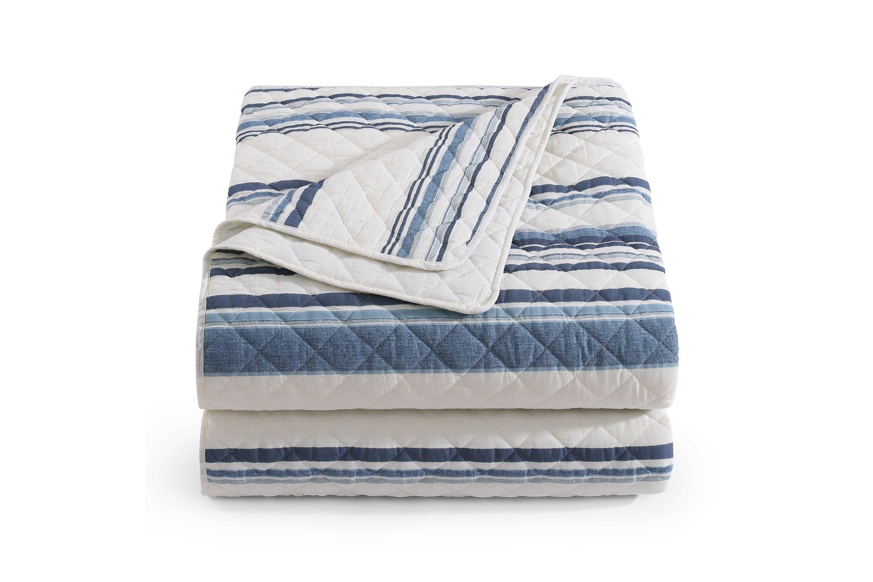 Indigo Hill by HiEnd Accents Mystic Stripe 100% Cotton Printed Gauze 3 Piece Quilt Set