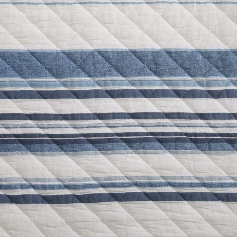 Indigo Hill by HiEnd Accents Mystic Stripe 100% Cotton Printed Gauze 3 Piece Quilt Set