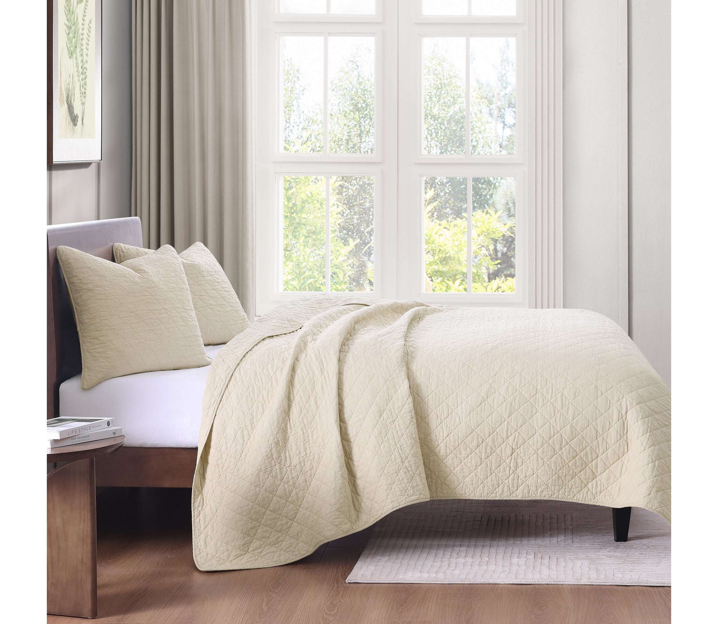 Indigo Hill by HiEnd Accents Cotton Comfort Shabby Chic Bedding Lightweight 3 Piece Quilt Set