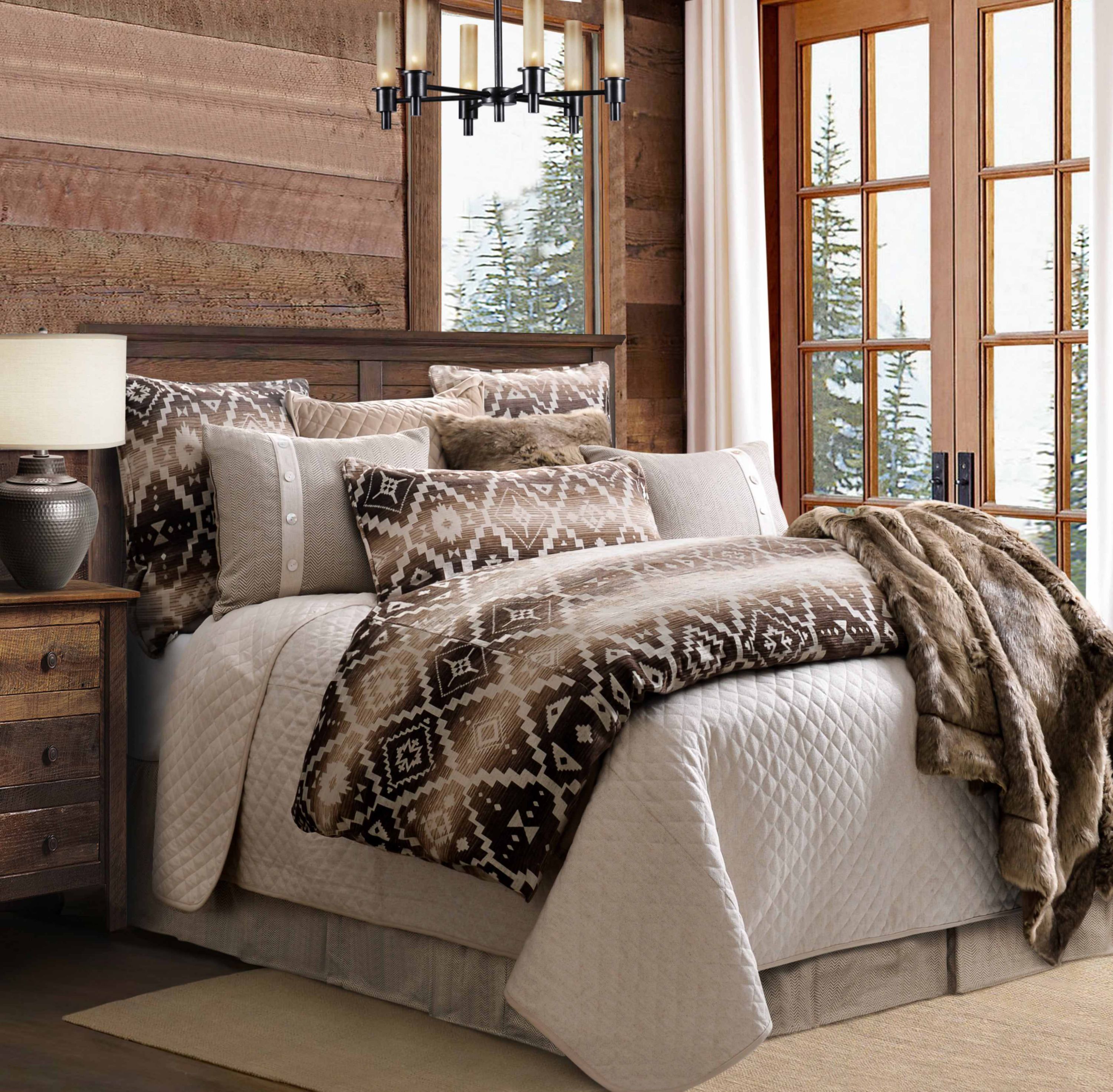 Paseo Road Chalet Aztec Southwestern Rustic Style Bedding 3 Piece Duvet Cover Set