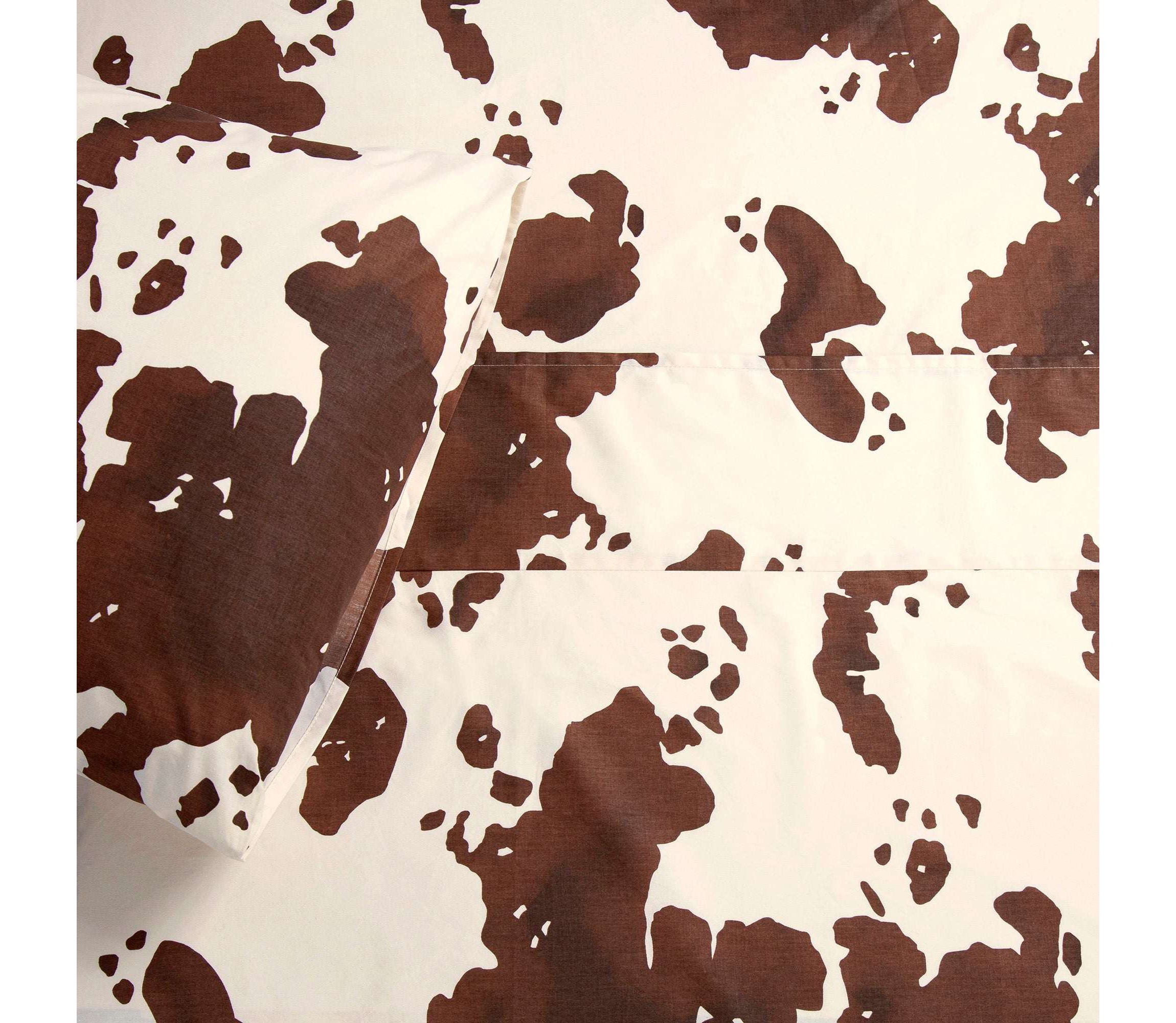 Paseo Road Elsa Cowhide 200TC Cotton Cow Print Western Bedding 4 Piece Sheet Set