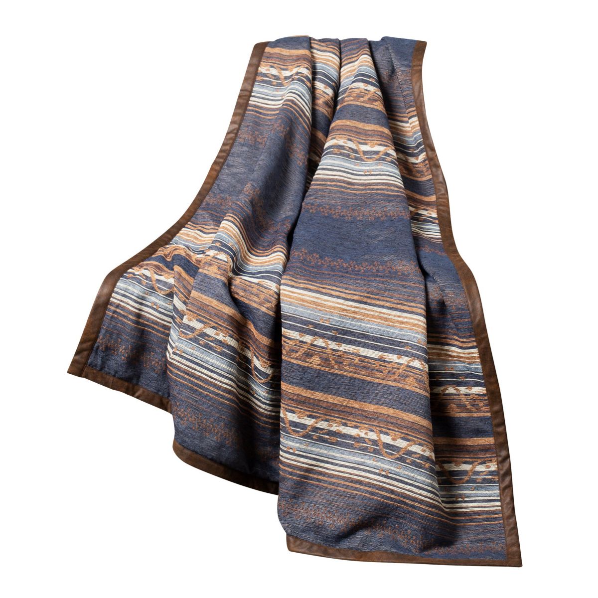 Paseo Road Estes Striped Rustic Western Chenille Jacquard Throw Blanket, 50"x60"