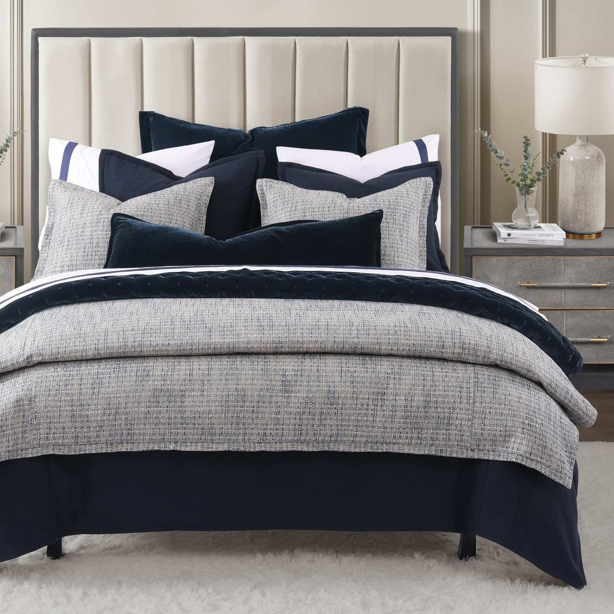 HiEnd Accents Tweed Textured Woven Timeless Classic 3 Piece Duvet Cover Set