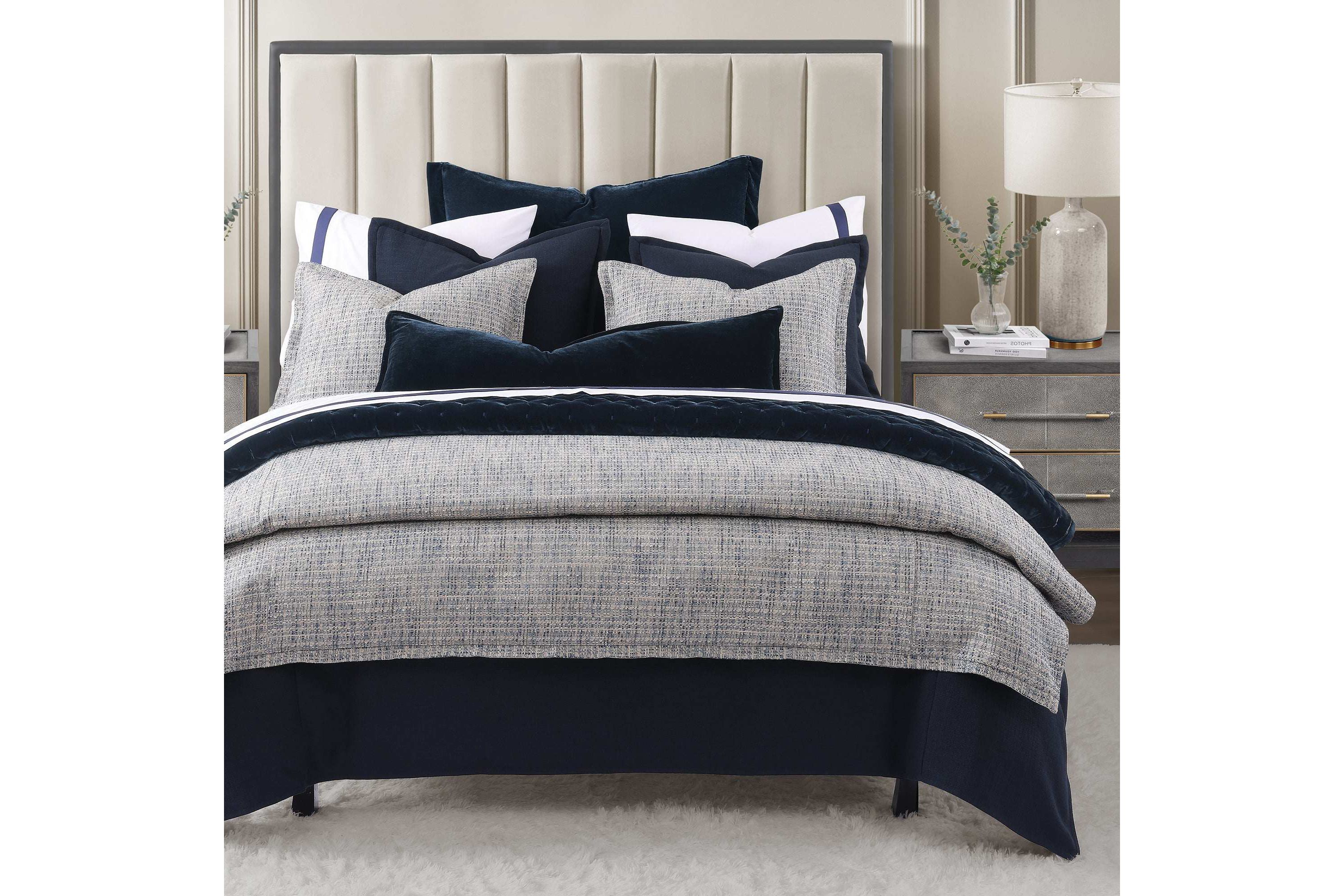 HiEnd Accents Tweed Textured Woven Timeless Classic 3 Piece Duvet Cover Set