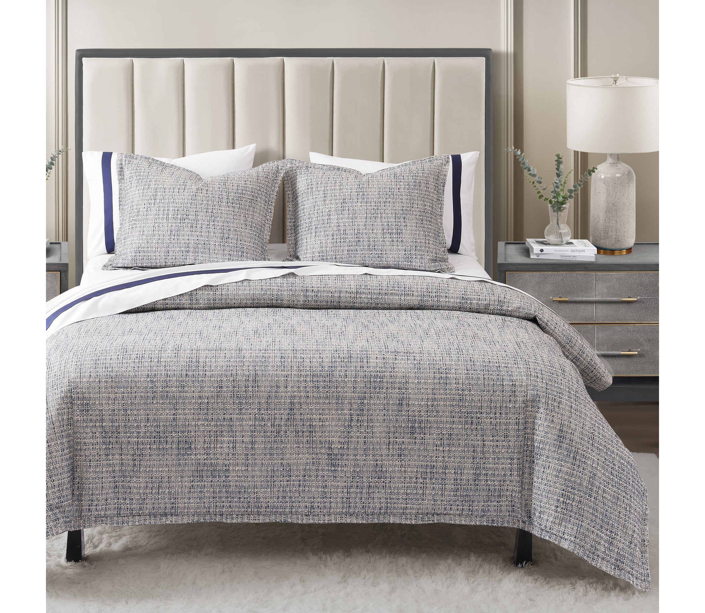 HiEnd Accents Tweed Textured Woven Timeless Classic 3 Piece Duvet Cover Set