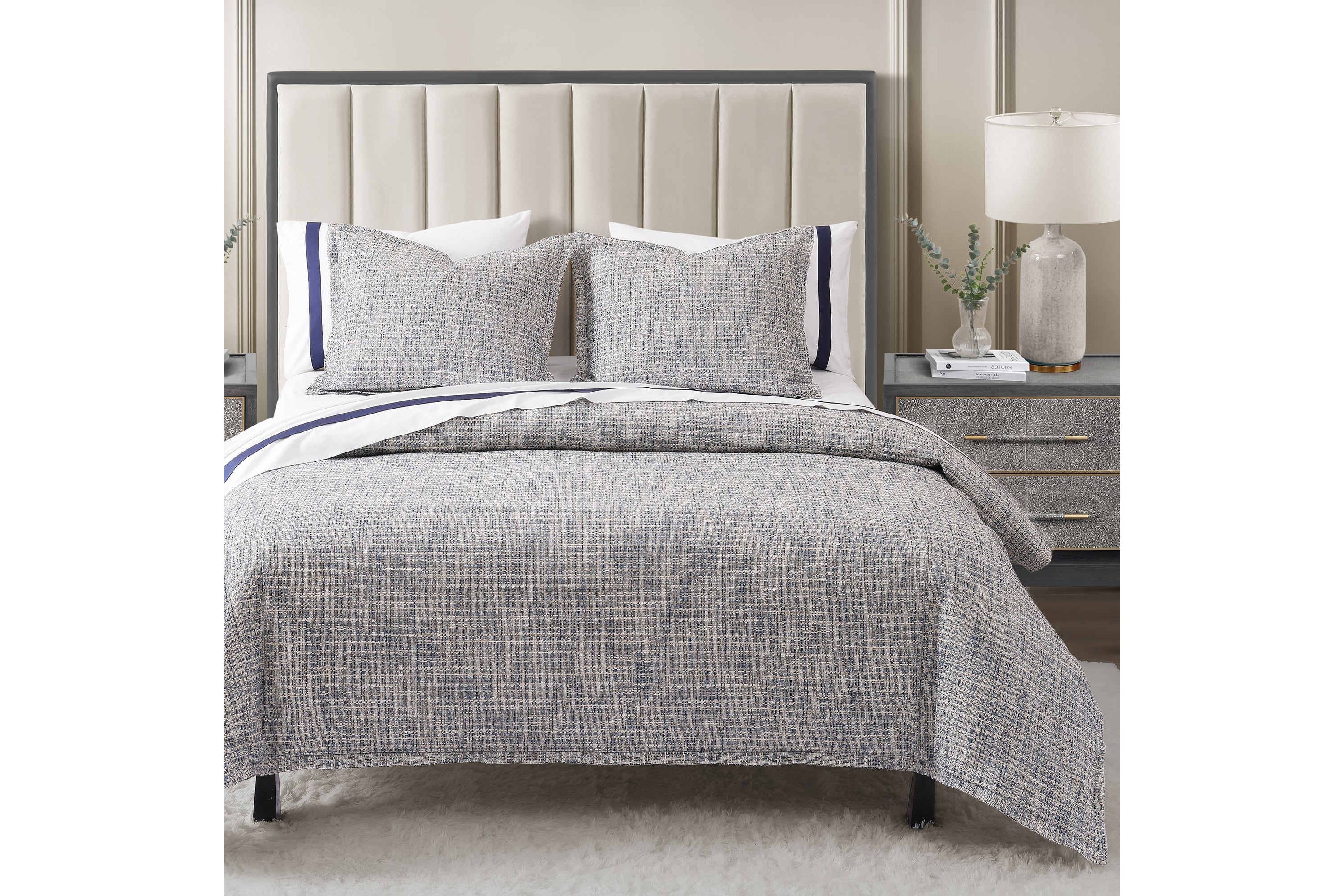 HiEnd Accents Tweed Textured Woven Timeless Classic 3 Piece Duvet Cover Set