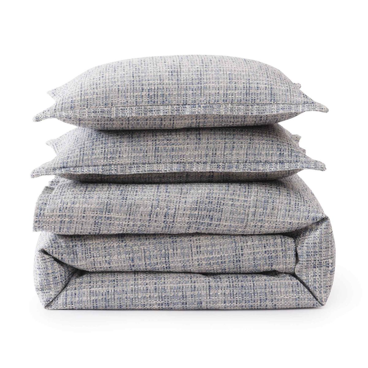 HiEnd Accents Tweed Textured Woven Timeless Classic 3 Piece Duvet Cover Set
