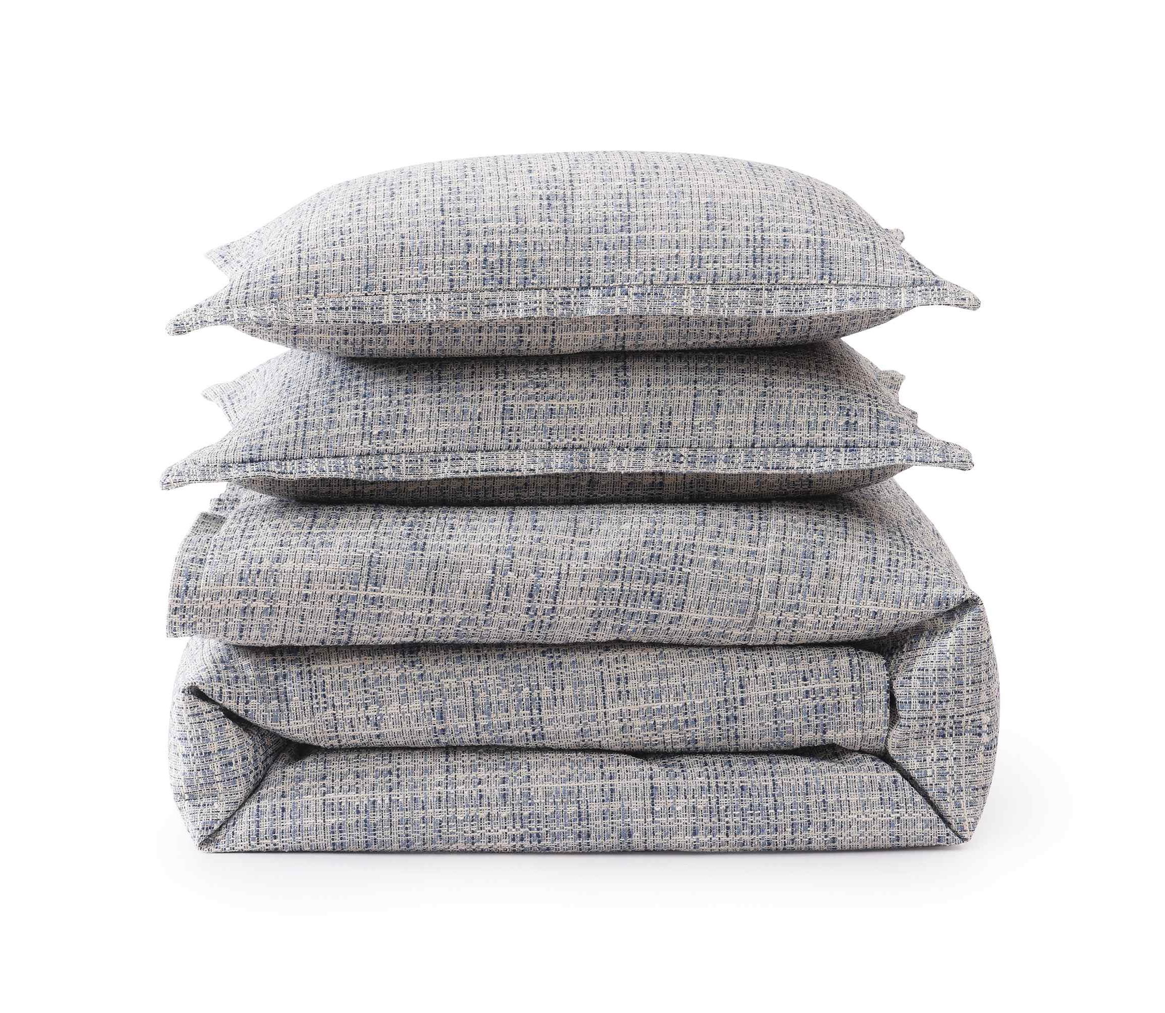 HiEnd Accents Tweed Textured Woven Timeless Classic 3 Piece Duvet Cover Set