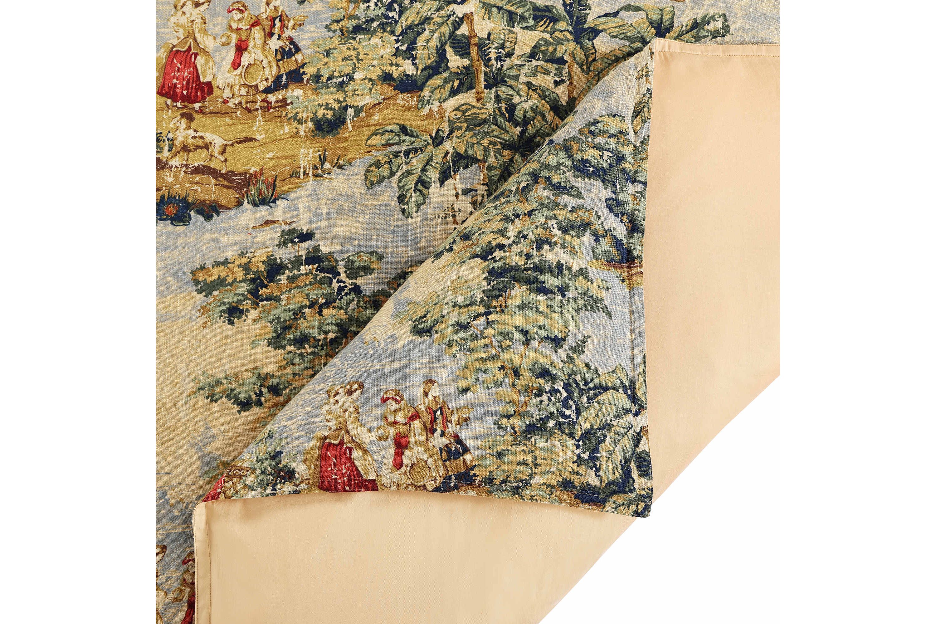 HiEnd Accents Provence Vintage Toile Washed Linen 3 Piece Comforter Set