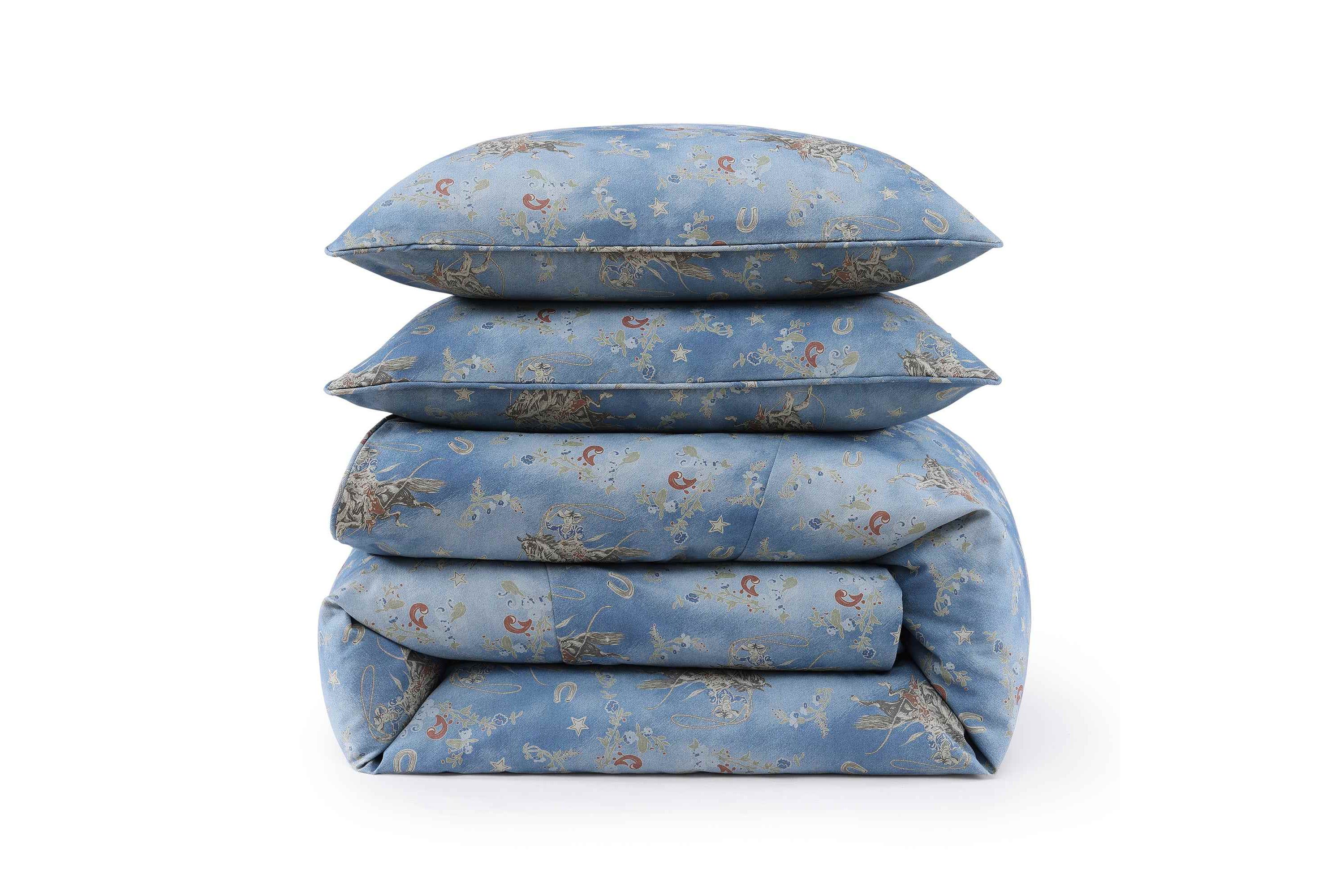 Tasha Polizzi for Paseo Road Lee Western Washed Denim 3 Piece Duvet Cover Set
