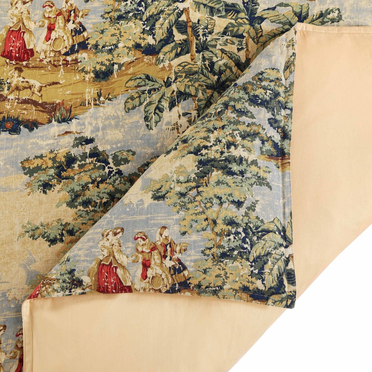 HiEnd Accents Provence Vintage Toile Washed Linen 3 Piece Duvet Cover Set