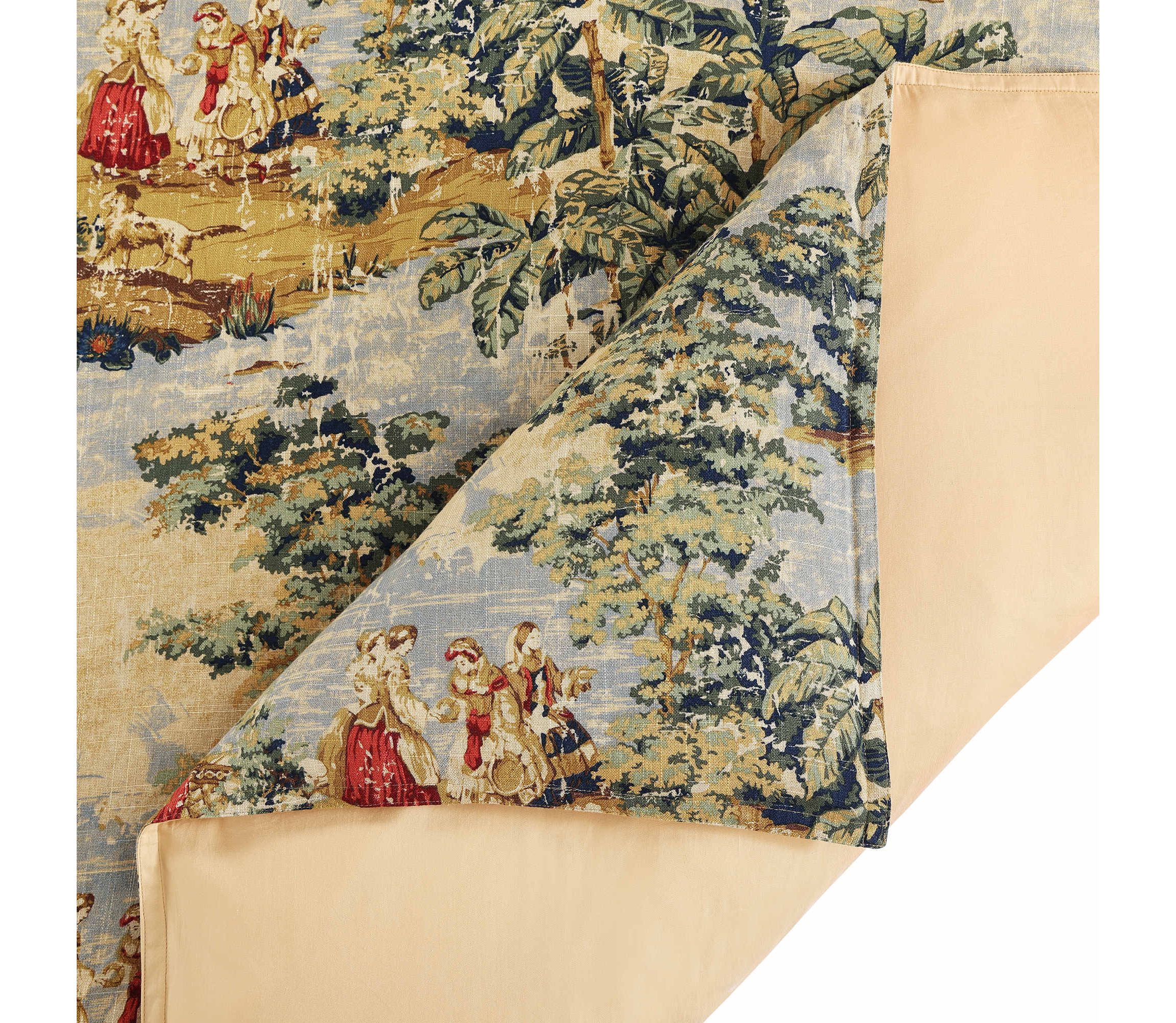 HiEnd Accents Provence Vintage Toile Washed Linen 3 Piece Duvet Cover Set