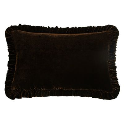HiEnd Accents Stella Faux Silk Velvet Romantic Western Ruffled Dutch Euro Pillow, 27x39 inch