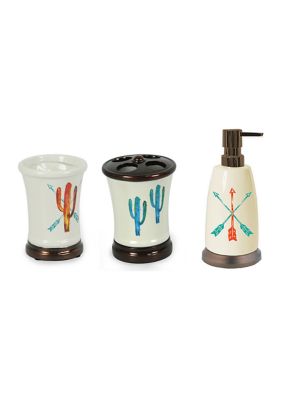 Ceramic Cactus Resin Countertop Bathroom Set