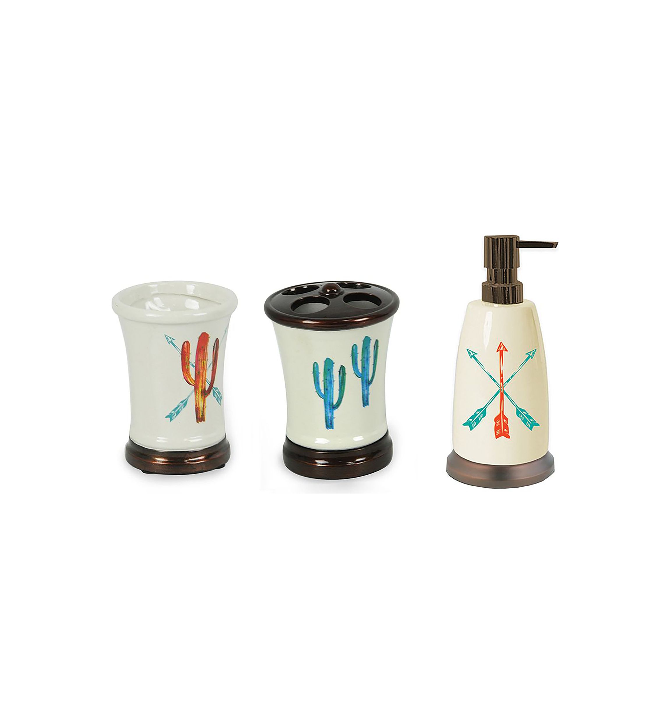 Ceramic Cactus Resin Countertop Bathroom Set