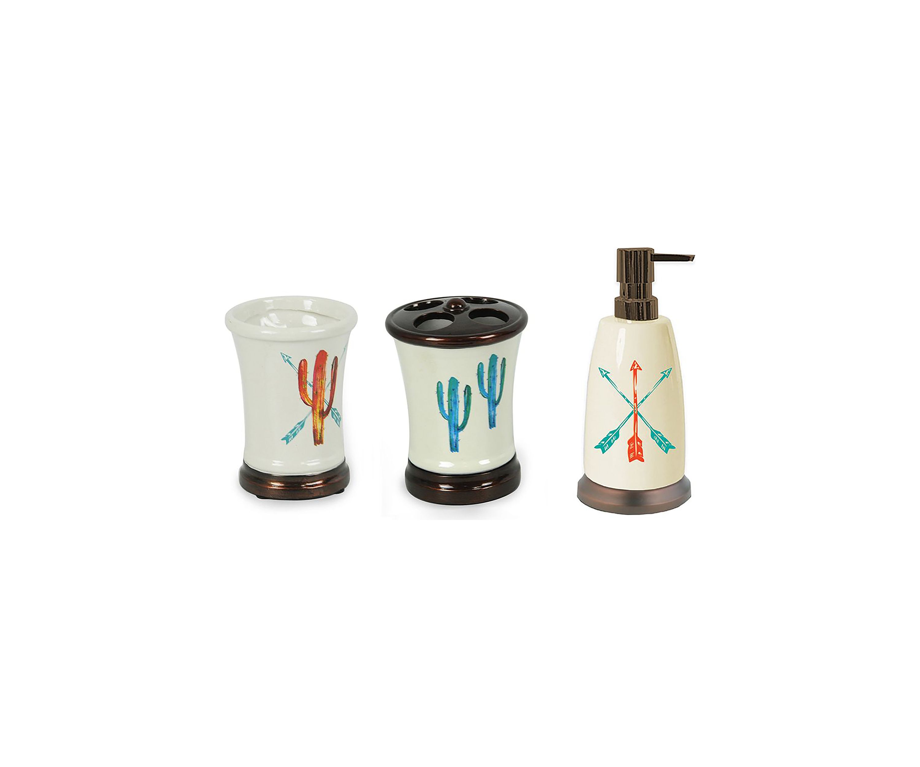 Ceramic Cactus Resin Countertop Bathroom Set