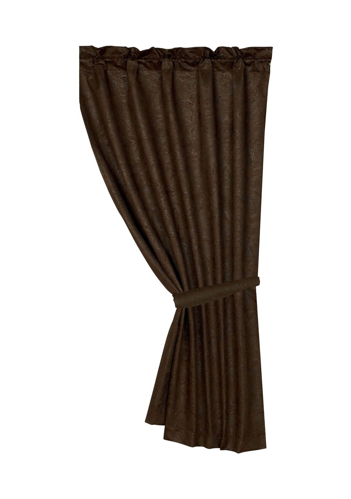 Chocolate Tooled Leather Curtain