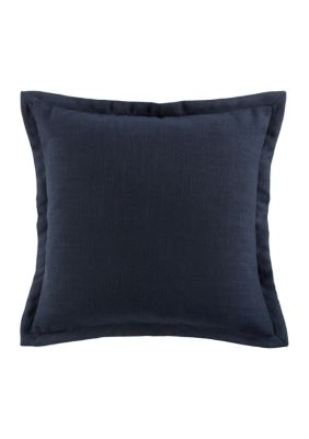 HiEnd Accents Camden Nubby Weave Euro Sham 27" x 27", Solid Navy Textured Design, Classic Traditional Bedding, Navy Blue