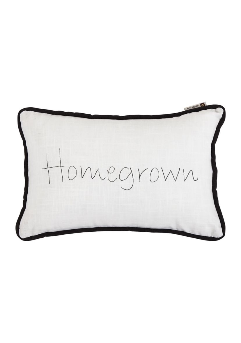 "Homegrown" Embroidery Lumbar Pillow