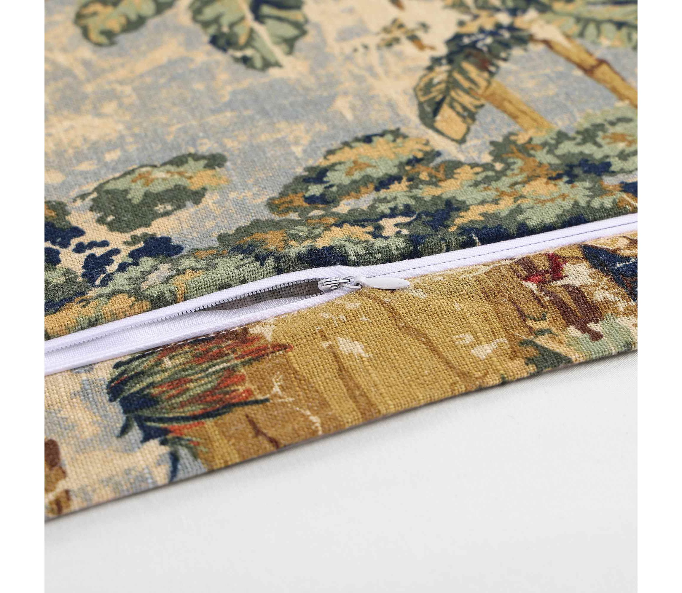 HiEnd Accents Provence Vintage Toile Washed Linen 27"x27" Euro Sham